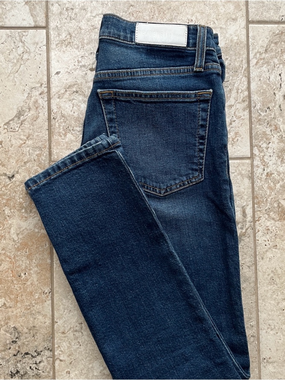 Re/Done High‑Rise Ankle Skinny Jeans Women’s 26 - Blue Denim